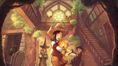 Girl cat art image 4k wallpaper