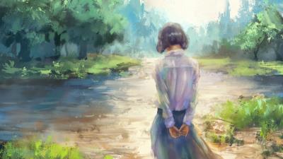 Girl dress back 4k wallpaper