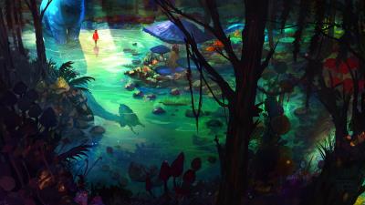 Girl silhouette creature 4k wallpaper