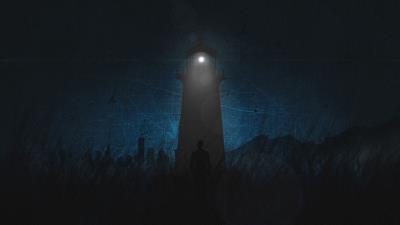 Lighthouse silhouette dark 4k wallpaper