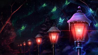 Lights moths butterflies 4k wallpaper