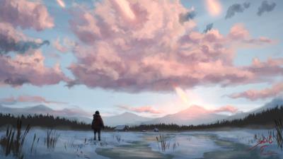 Loneliness alone winter 4k wallpaper