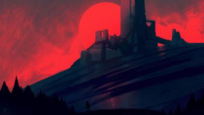 Lonely sneakers red 4k wallpaper