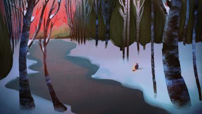 Man bonfire forest 4k wallpaper