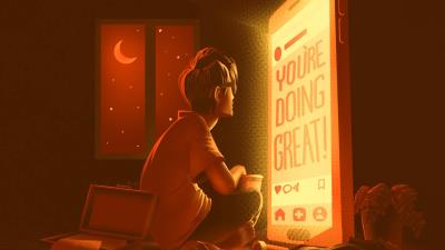 Man phone words 4k wallpaper