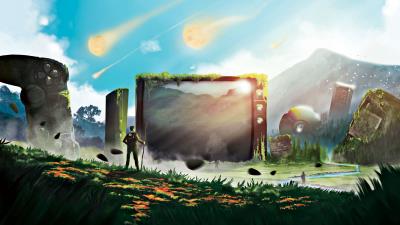 Man tv art 4k wallpaper