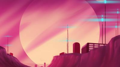 Moon space station fantasy 4k wallpaper