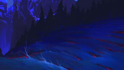 Night driftwood mountains 4k wallpaper