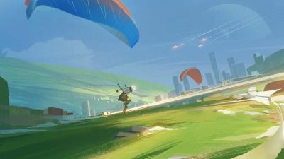 Parachute parachutist art 4k wallpaper