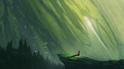 Rock silhouette alone 4k wallpaper