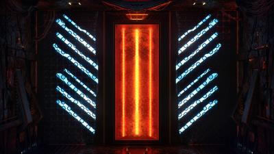 Sci fi rectangle glow 4k wallpaper