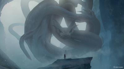 Silhouette dragon art 4k wallpaper