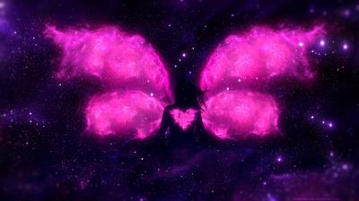 Silhouette heart wings 4k wallpaper