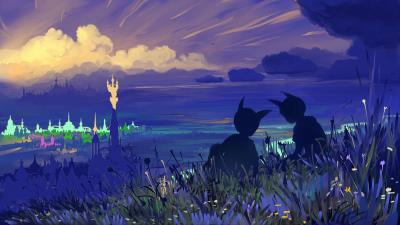 Silhouettes art drawing 4k wallpaper