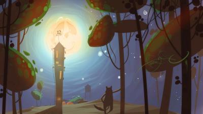 Tower moon art 4k wallpaper