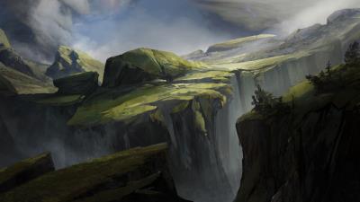 Valley fantasy rocks 4k wallpaper