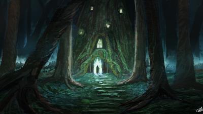 Wanderer stairs hut 4k wallpaper