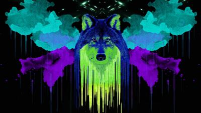 Wolf spots paint 4k wallpaper