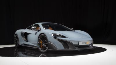 Mclaren 675lt uk spec 2015 white side view 4k wallpaper