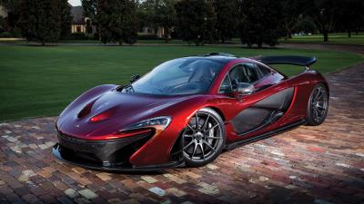 Mclaren p1 red sports car side view 4k wallpaper