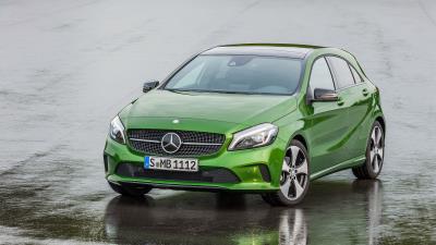 Mercedes benz a 250 w176 green front view 4k wallpaper