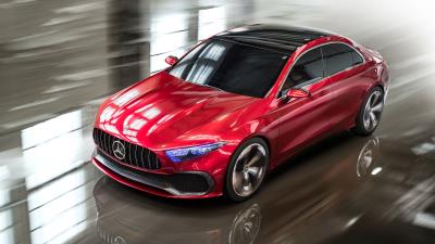 Mercedes benz concept a sedan 2017 4k wallpaper
