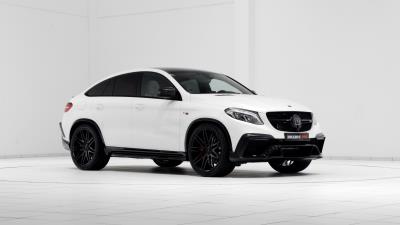 Mercedes benz gle class brabus amg white side view 4k wallpaper