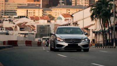Mercedes car front view 4k wallpaper