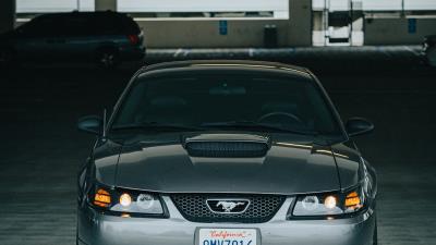 Mustang car front view 4k wallpaper