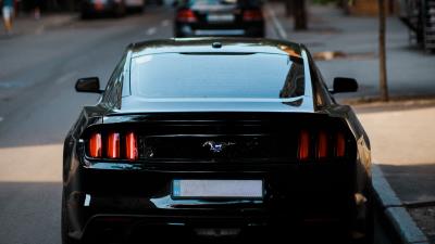 Mustang car rear view 4k wallpaper