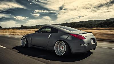 Nissan 350z stance movement speed side view 4k wallpaper