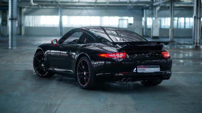 Porsche 911 carrera black side view 4k wallpaper