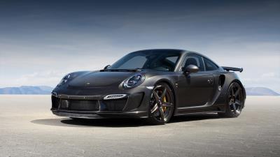 Porsche 911 turbo gtr carbon edition 991 black 4k wallpaper