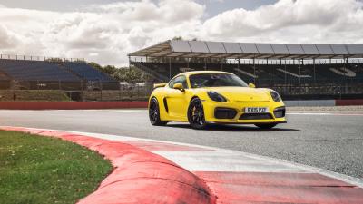 Porsche cayman gt4 yellow side view wallpaper 4k wallpaper
