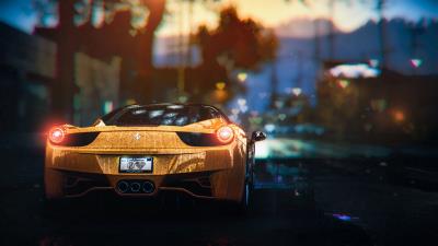 Porsche sportscar yellow 4k wallpaper