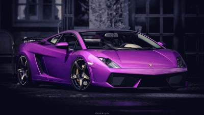 Purple lamborghini gallardo 4k wallpaper