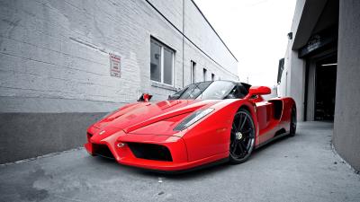 Red street ferrari ferrari enzo 4k wallpaper