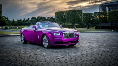 Rolls royce dawn in fuxia 4k wallpaper