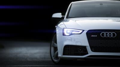 Rs5 audi white front view 4k wallpaper
