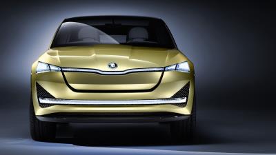 Skoda vision e concept 2017 frankfurt motor show 4k wallpaper