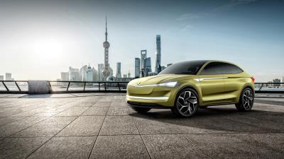 Skoda vision e concept 4k wallpaper