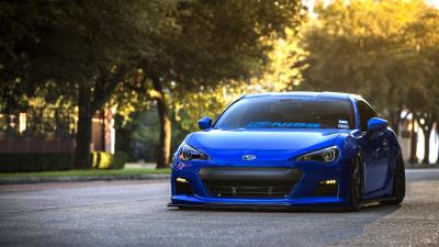 Subaru brz blue front sports car coupe 4k wallpaper