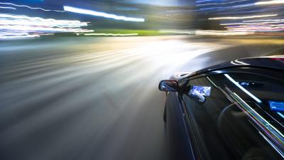 Turn car motion blur nigh 4k wallpaper