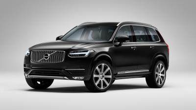 Volvo xc90 black side view 4k wallpaper