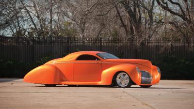 1939 lincoln zephyr style concept orange 4k wallpaper