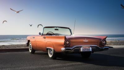 1957 ford thunderbird 4k wallpaper