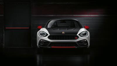 Abarth fiat front view black 4k wallpaper