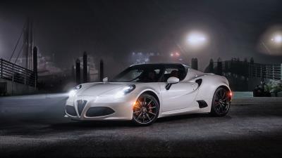 Alfa romeo 4c spider us spec white side view 4k wallpaper