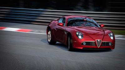 Alfa romeo graceful entrance red 4k wallpaper