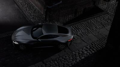 Aston martin db10 black top view 4k wallpaper